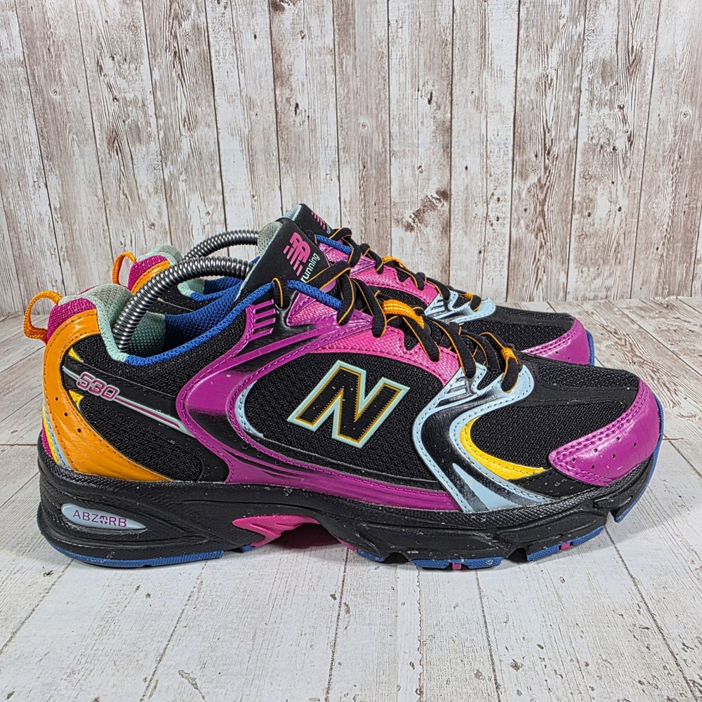 New Balance 530 Womens 10 Running Shoes Black Magenta Multi-Color MR530CCF
